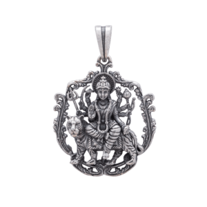 Ambe Ambika Mahadevi Goddess 925 Sterling Silver Pendant