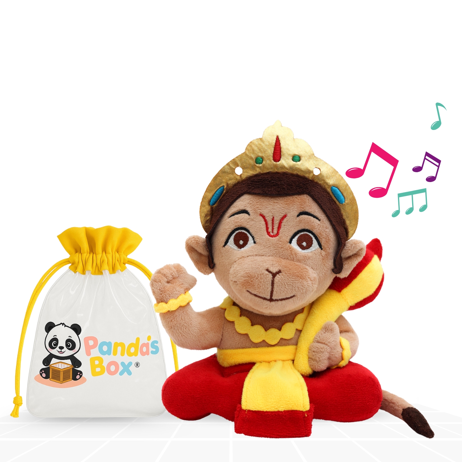 Panda's Box Mantra Chanting Baby Hanuman (Small-20 CM)