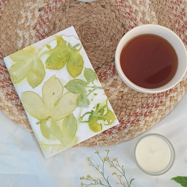 Eco-printed Handmade Journal - Blooming Green - Image 4