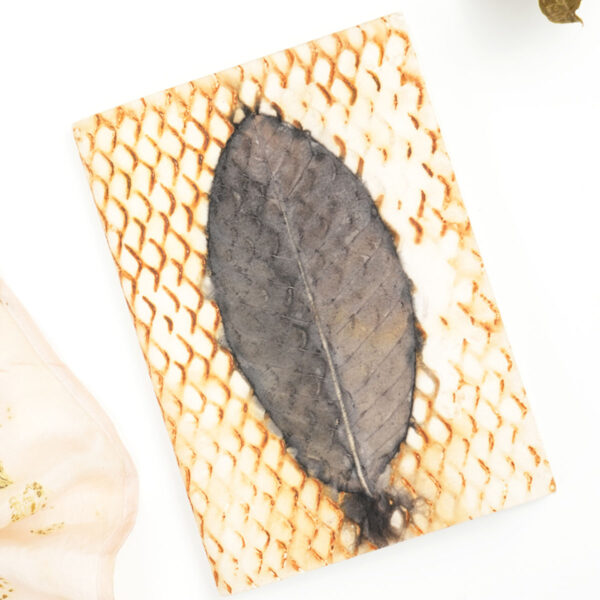 Eco-printed Handmade Journal - Rust leaf print - Image 4