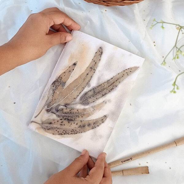 Eco-printed Handmade Journal - Wild Fire