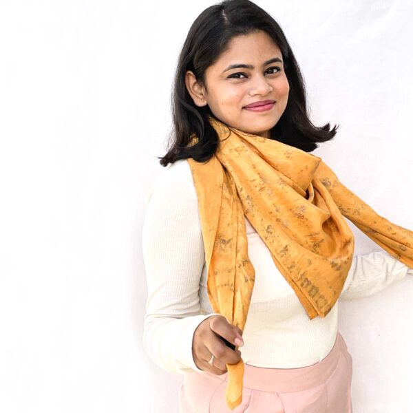 Radiant Yellow Silk Square Scarf - Image 3