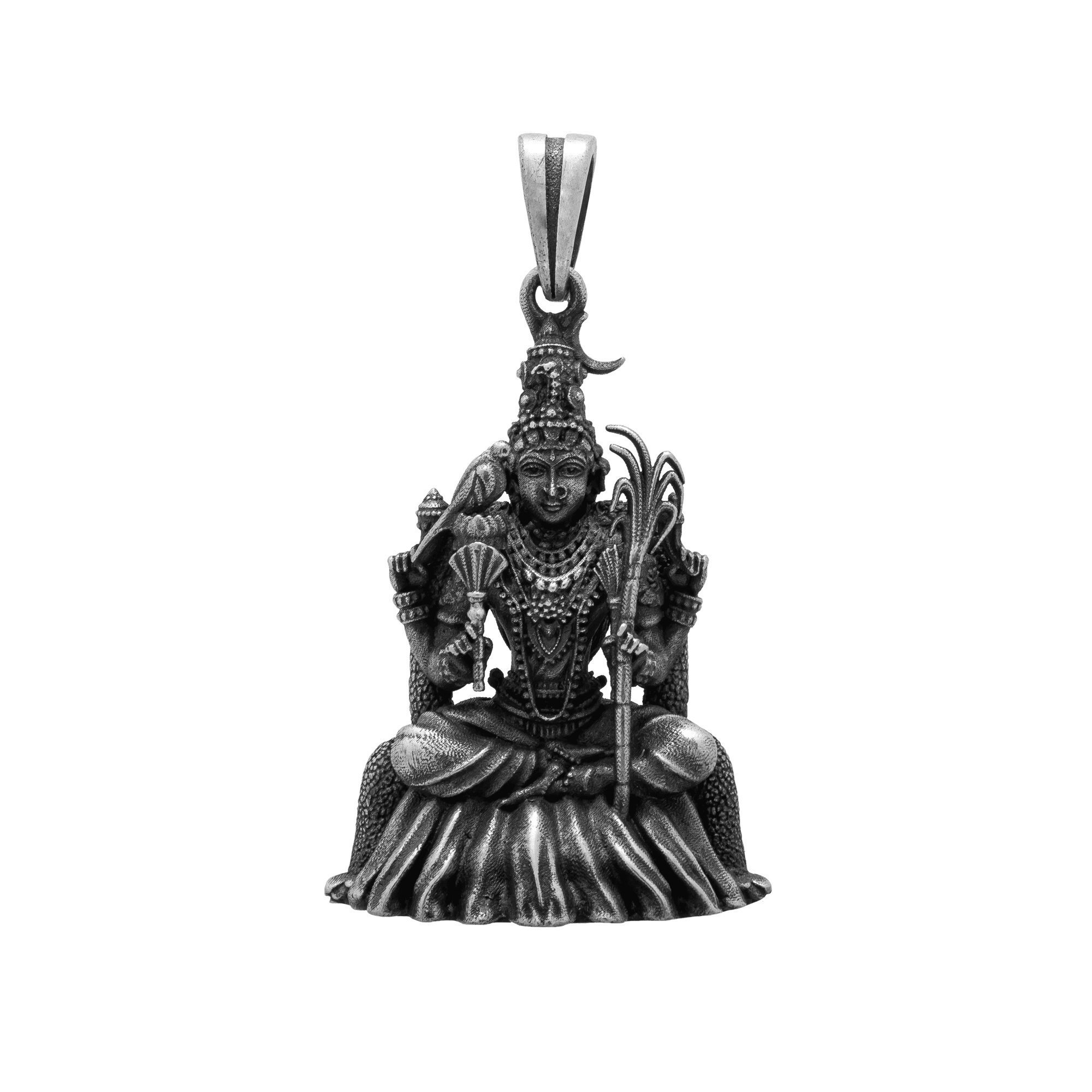 Goddess Kanchi Kamakshi Parvati 925 Sterling Silver Pendant