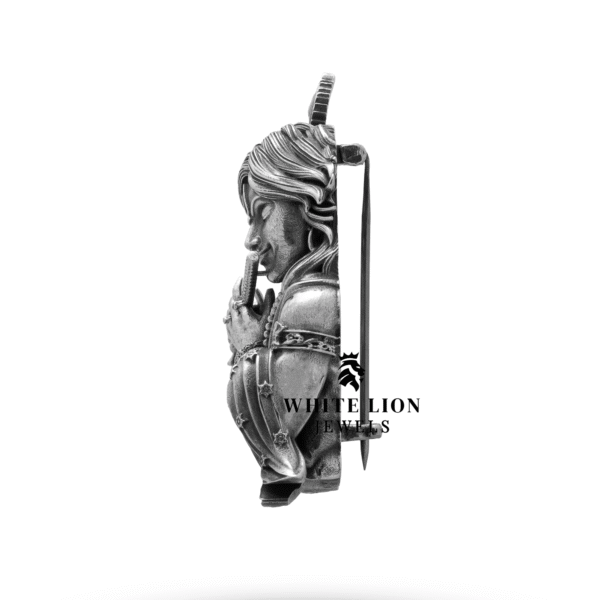 Supreme Deity God Krishna Vishnu avatar Bhagavad Gita Flute Hindu 925 Silver Brooch - Image 3