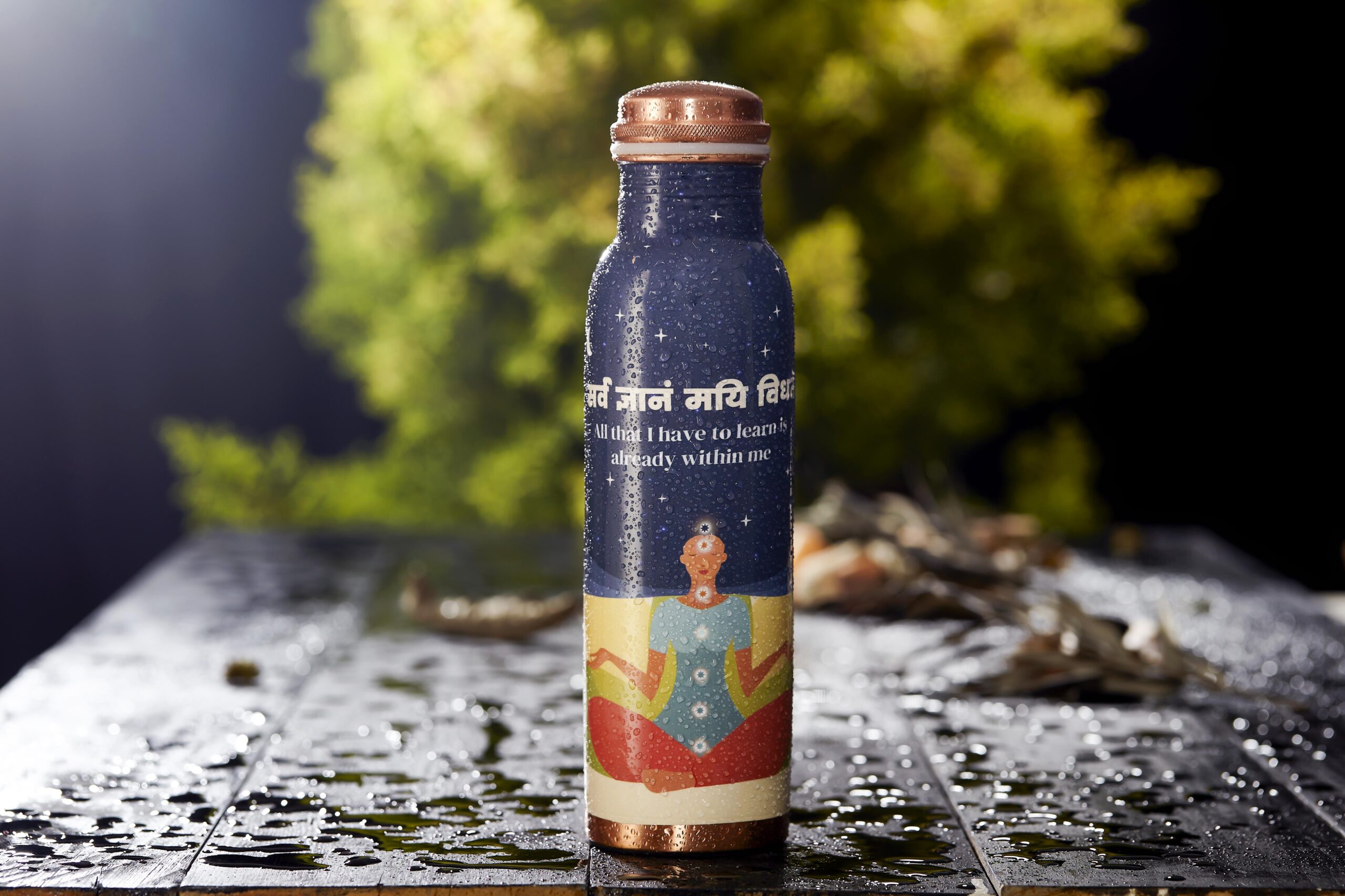 Sarveda Artistically Designed Copper Bottles | Blue Tranquillity
