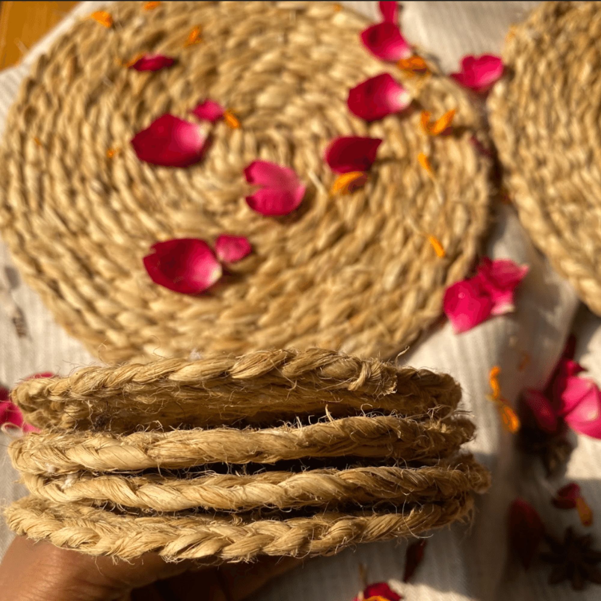 Bhimal Coaster Set | Hand woven | Locally Sourced