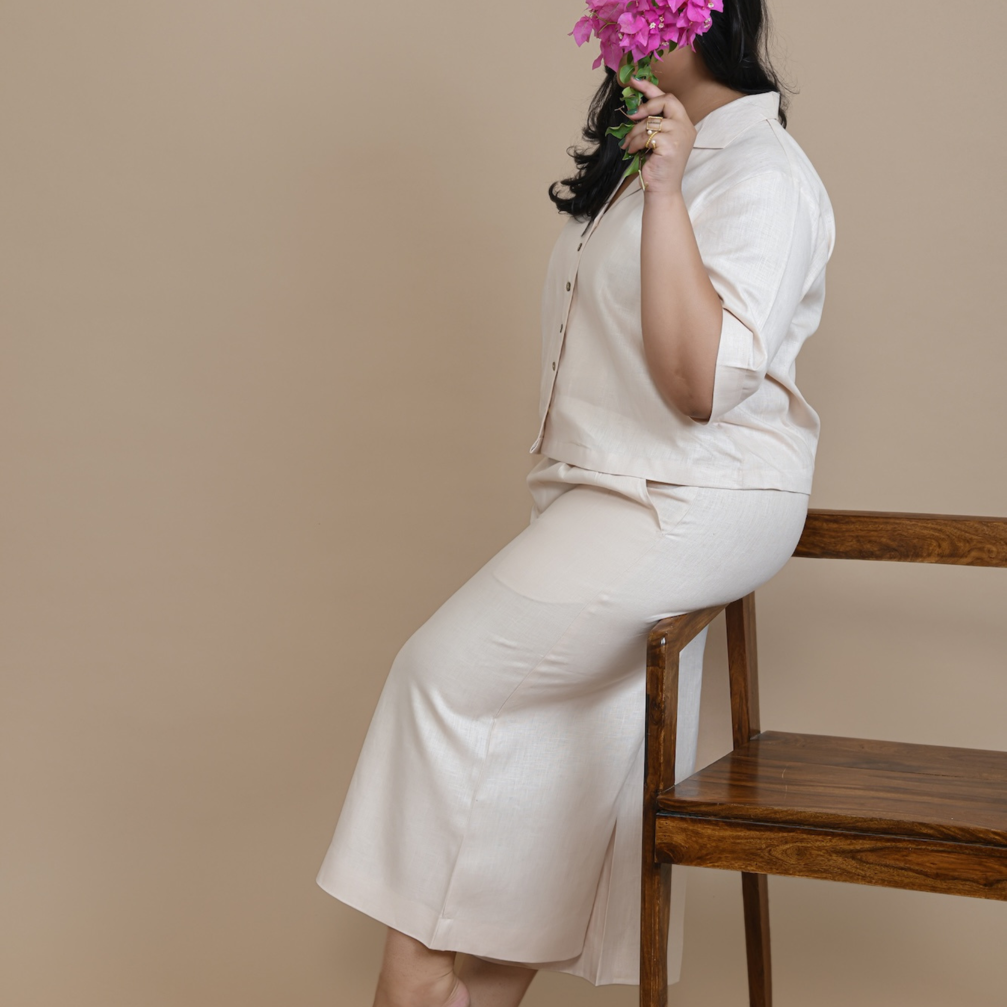 Peach Breezy Wide leg Pants | Hemp Fabric