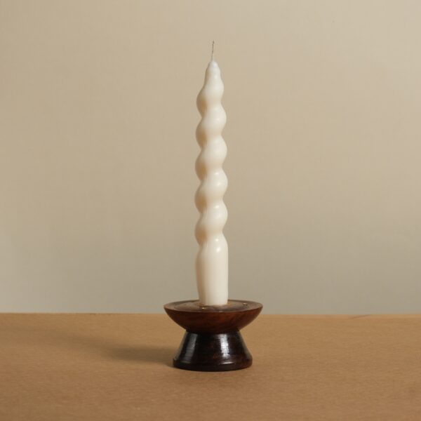 Swirl Pillar Candle – 180g Soy Wax | Aesthetic Form with Subtle Fragrance - Image 3