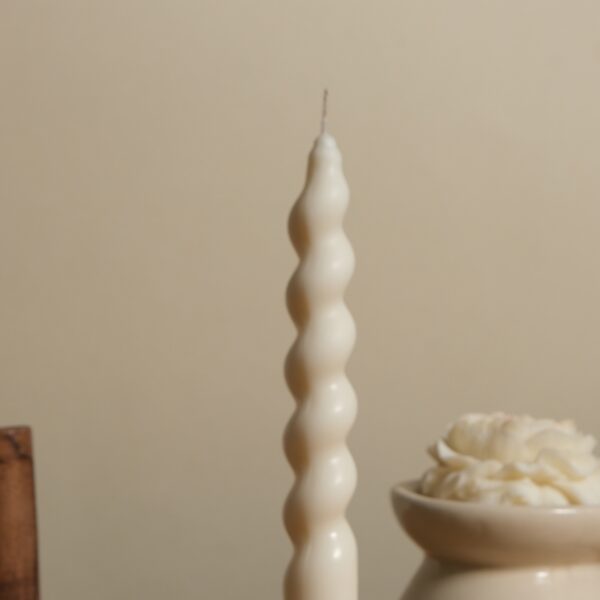 Swirl Pillar Candle – 180g Soy Wax | Aesthetic Form with Subtle Fragrance - Image 2