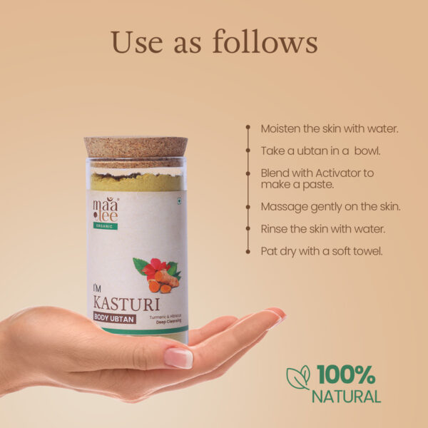 I'm Maatee Organic Kasturi Skin Ubtan Deep Cleansing & Natural Skin Lightening with Hibiscus + Fenugreek Natural • Pure • Clean Earth Infused • Ritual Inspired • Artisan Beauty - Image 3