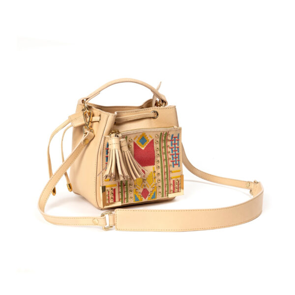 Nora Vegan Leather Sling Bag - Almond - Image 4