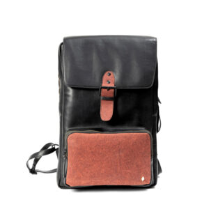 Arden Vegan Leather Bagpack - Black