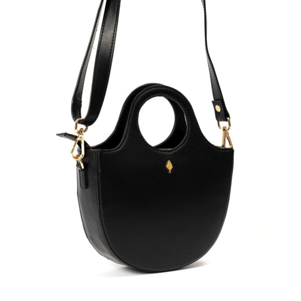 Savannah Vegan Leather Sling - Black & Blue - Image 3