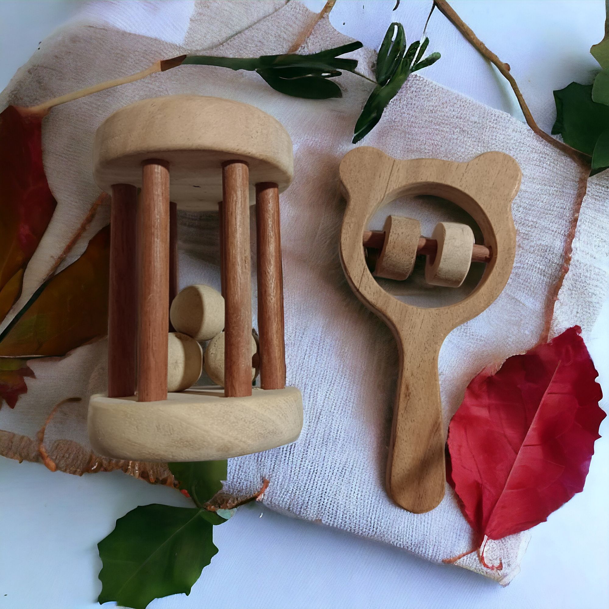 Neem Wooden Tumbler & Mickey Head Rattles
