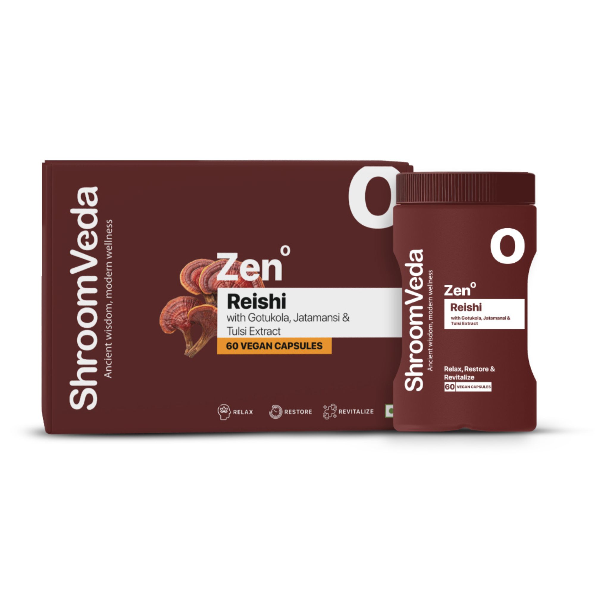 ShroomVeda ZEN Reishi Capsules| 800mg Reishi