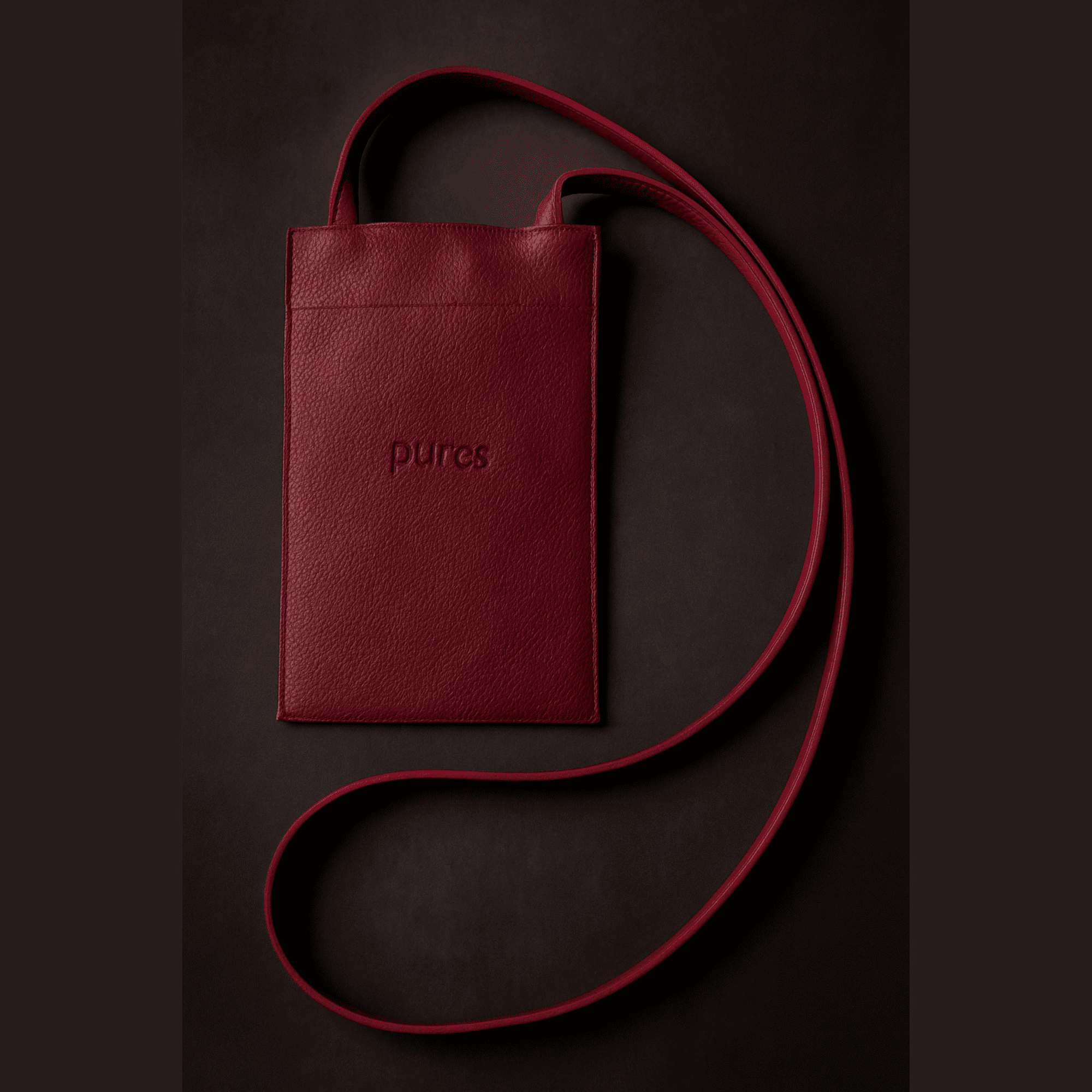 Purcs Oxblood Vegan Leather Unisex Phone Sling