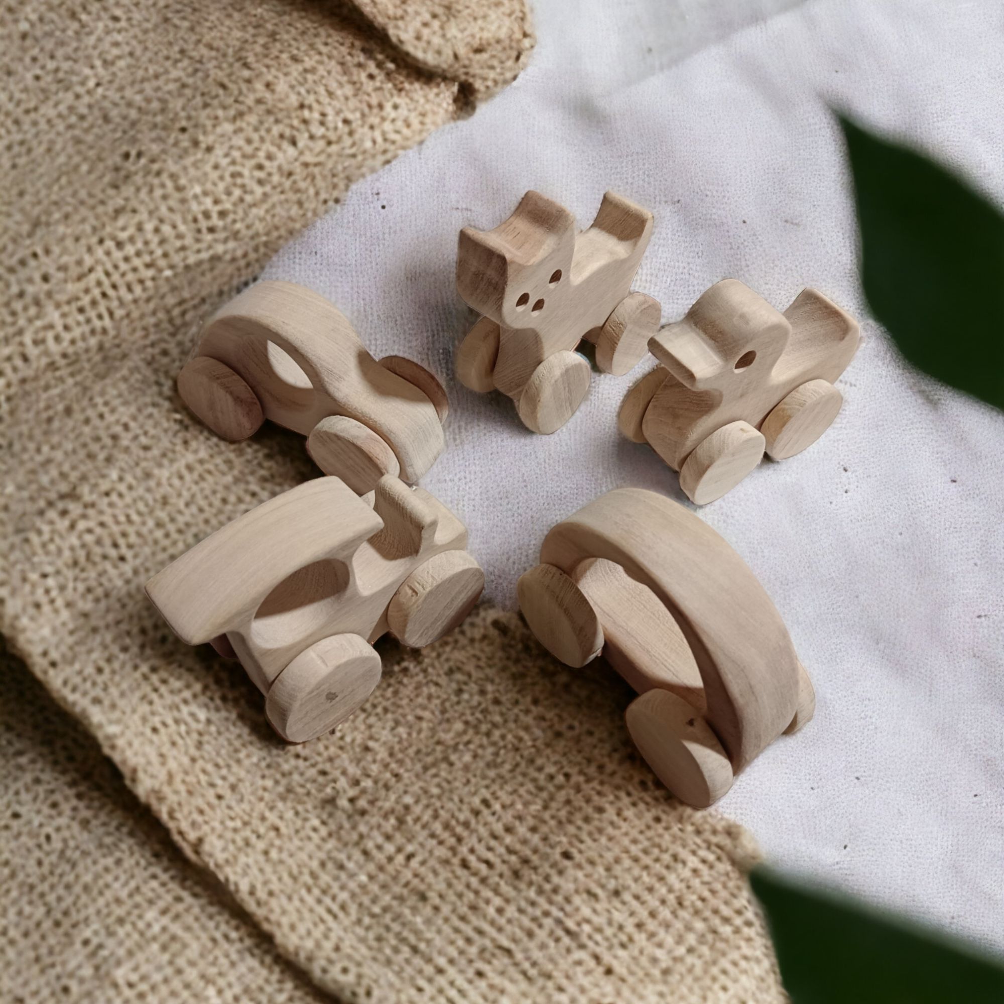 Pack of 5 Toys Unique Wheel Toys for Growing Toddlers- Made from Pure & Seasoned Neem Wood - Image 3