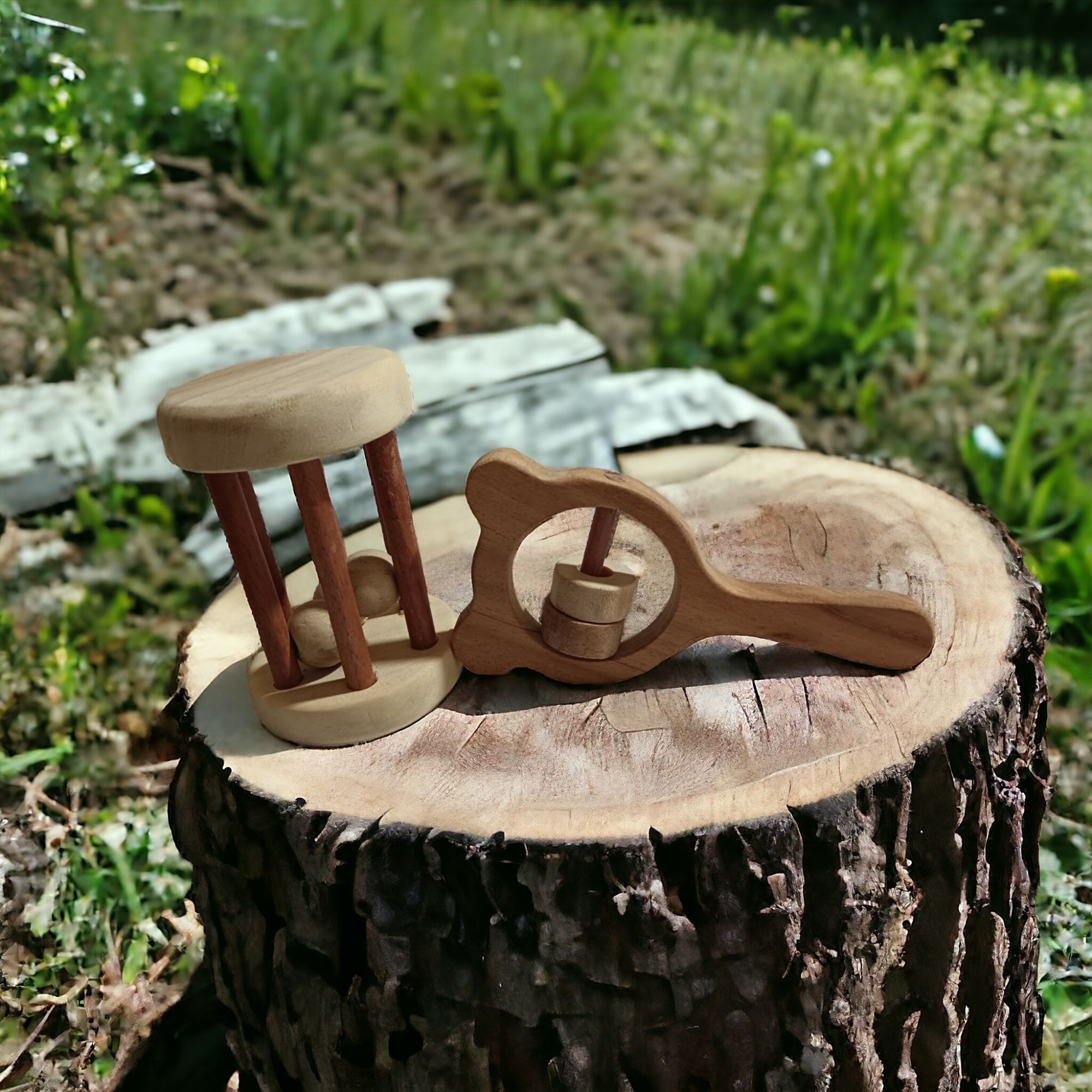 Neem Wooden Tumbler & Mickey Head Rattles - Image 3