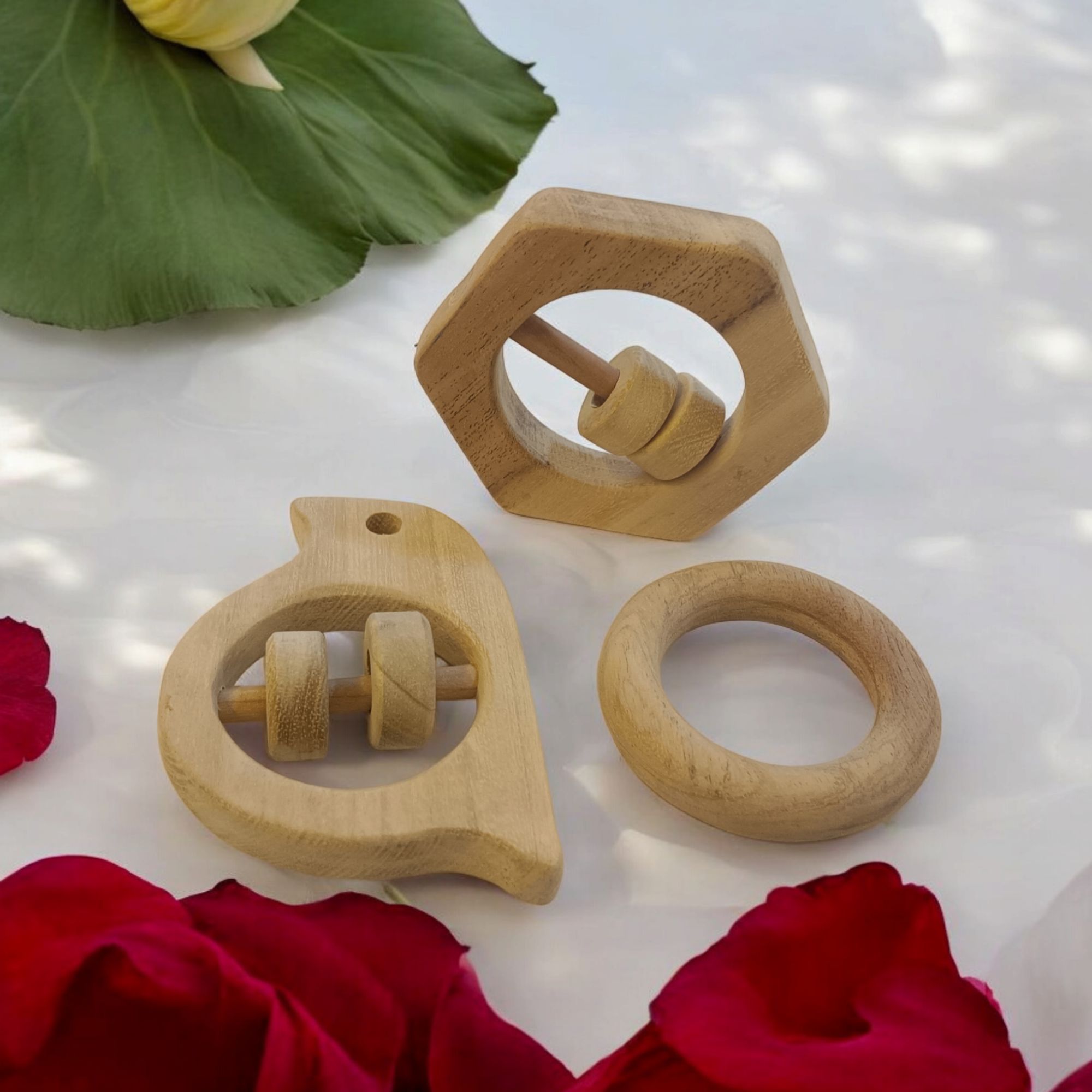 Sensory Developing Rattles & Teether - Made from pure neem wood - Image 4