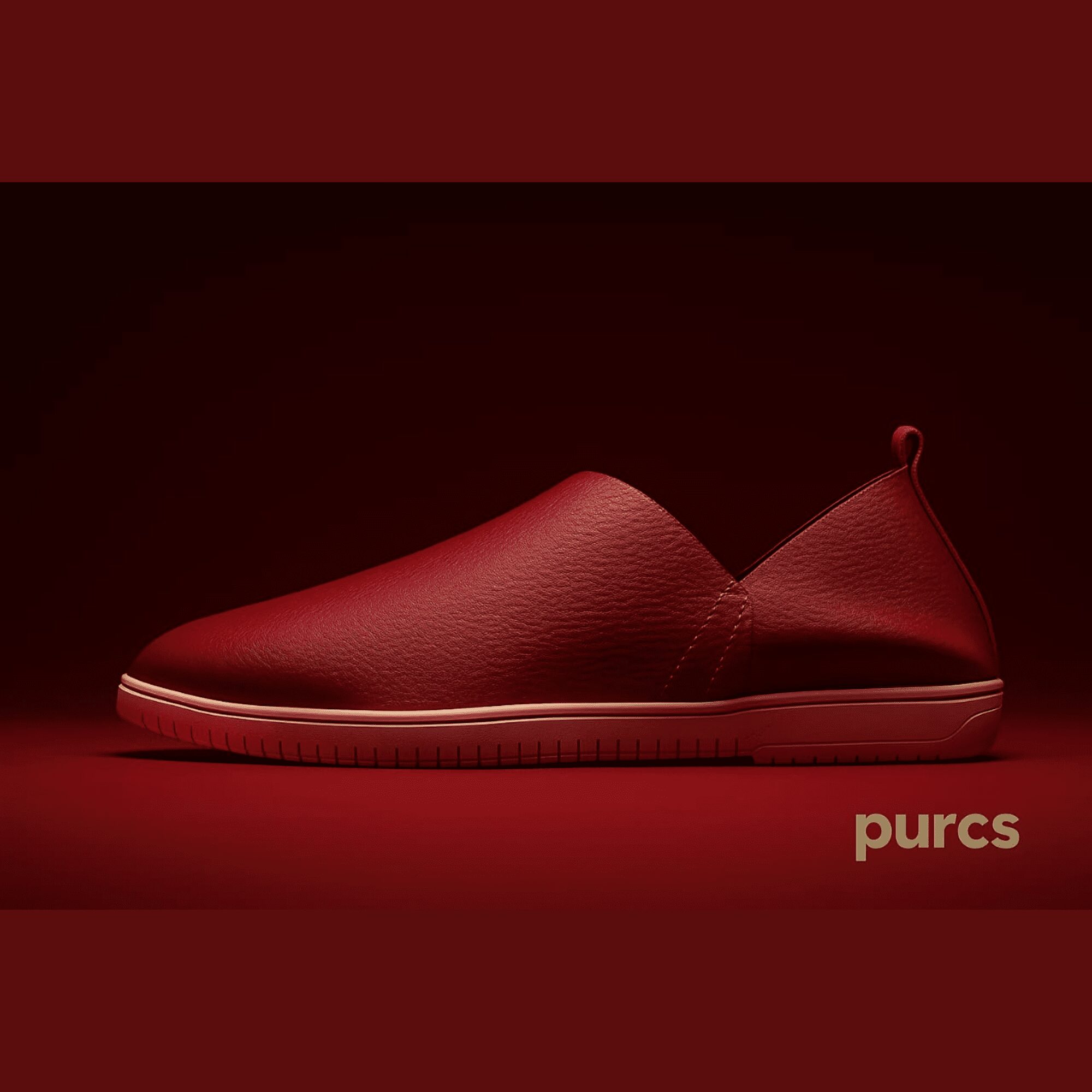 Purcs Oxblood Vegan Leather Men Slip-Ons