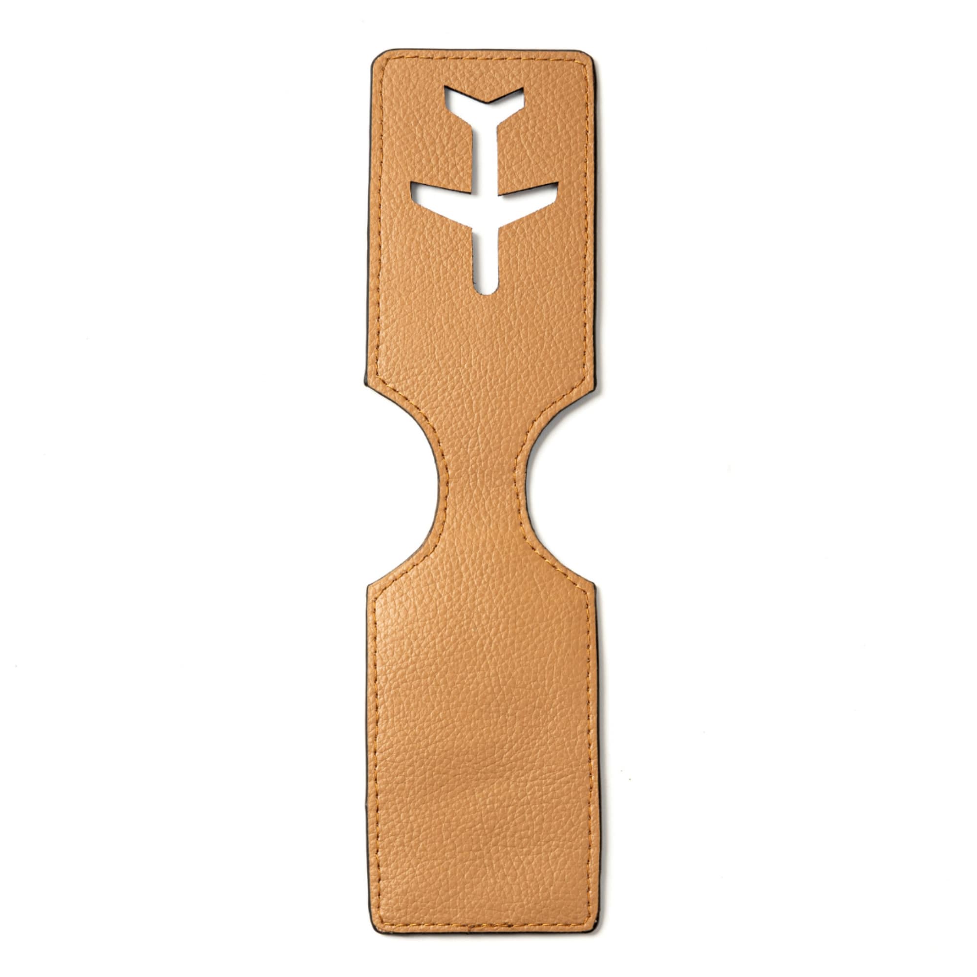 Green Hermitage Travel Tag | Vegan Leather & Cork, Aeroplane Cutout (Caramel) - Image 2