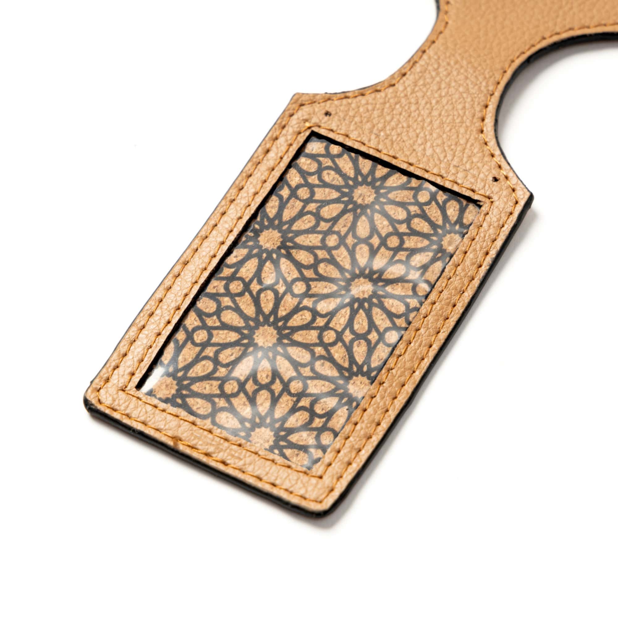 Green Hermitage Travel Tag | Vegan Leather & Cork, Aeroplane Cutout (Caramel) - Image 3