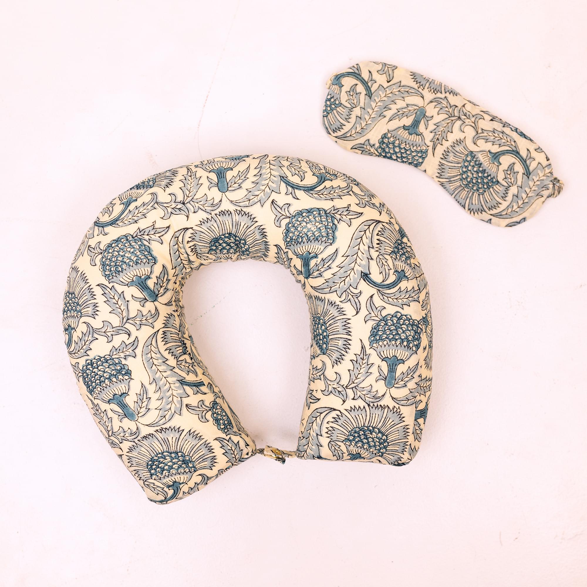 Block Printed Travel Pillow