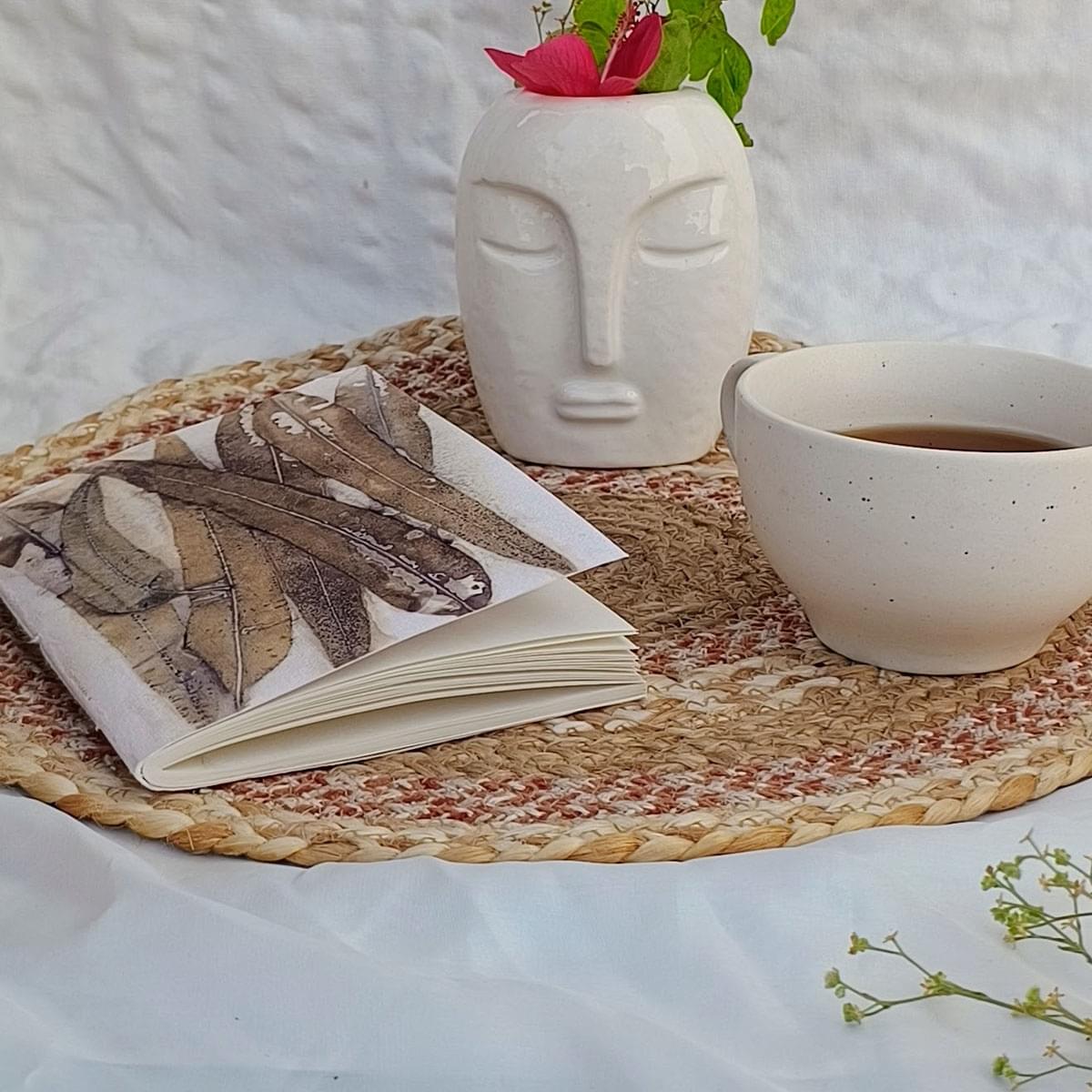 Eco-printed Handmade Journal - Eucalyptus leaf print - Image 4