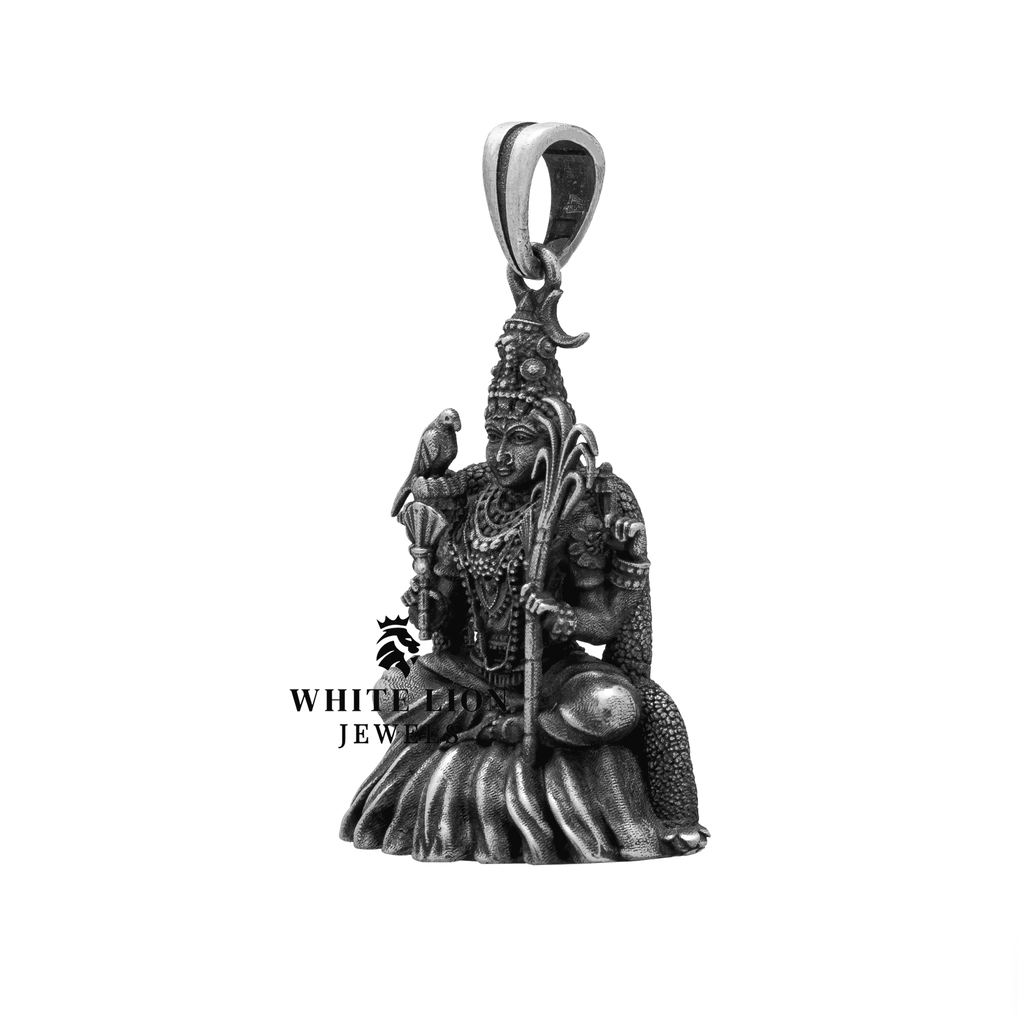 Goddess Kanchi Kamakshi Parvati 925 Sterling Silver Pendant - Image 3