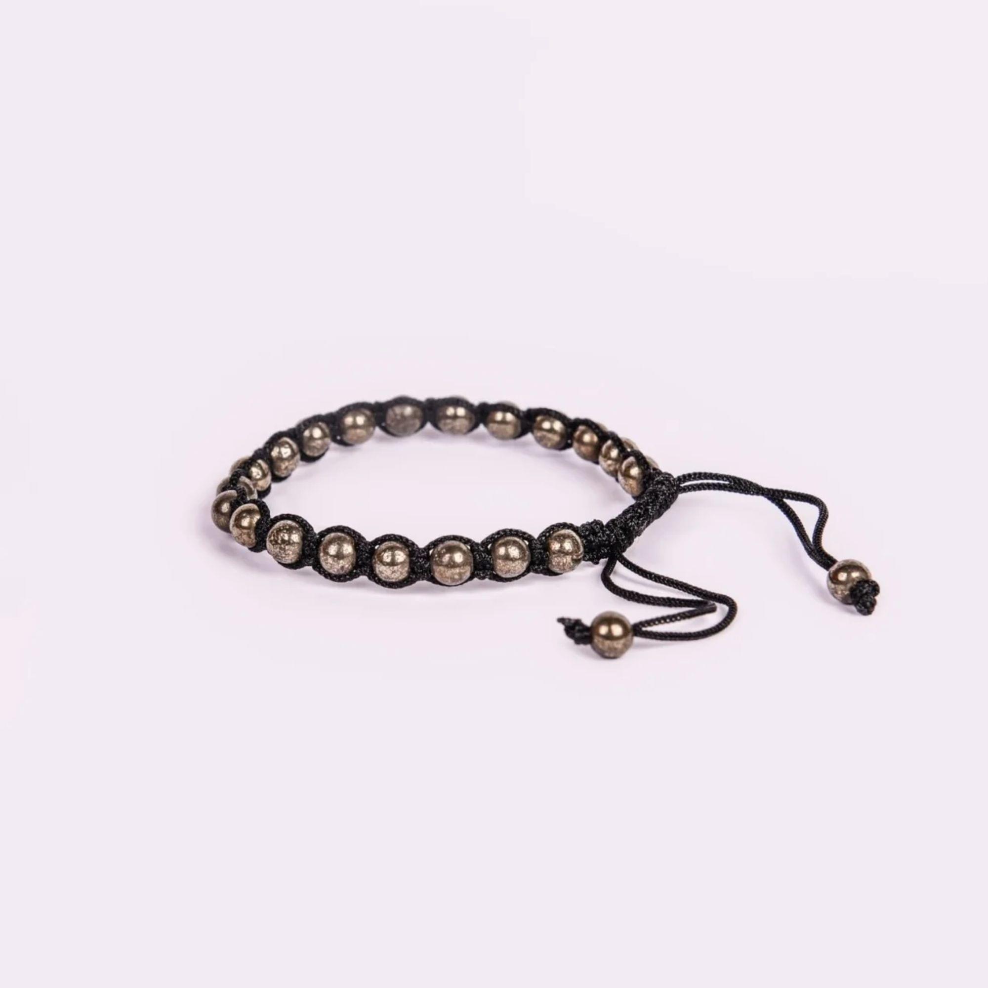 Iron Pyrite Crystal Thread Bracelet