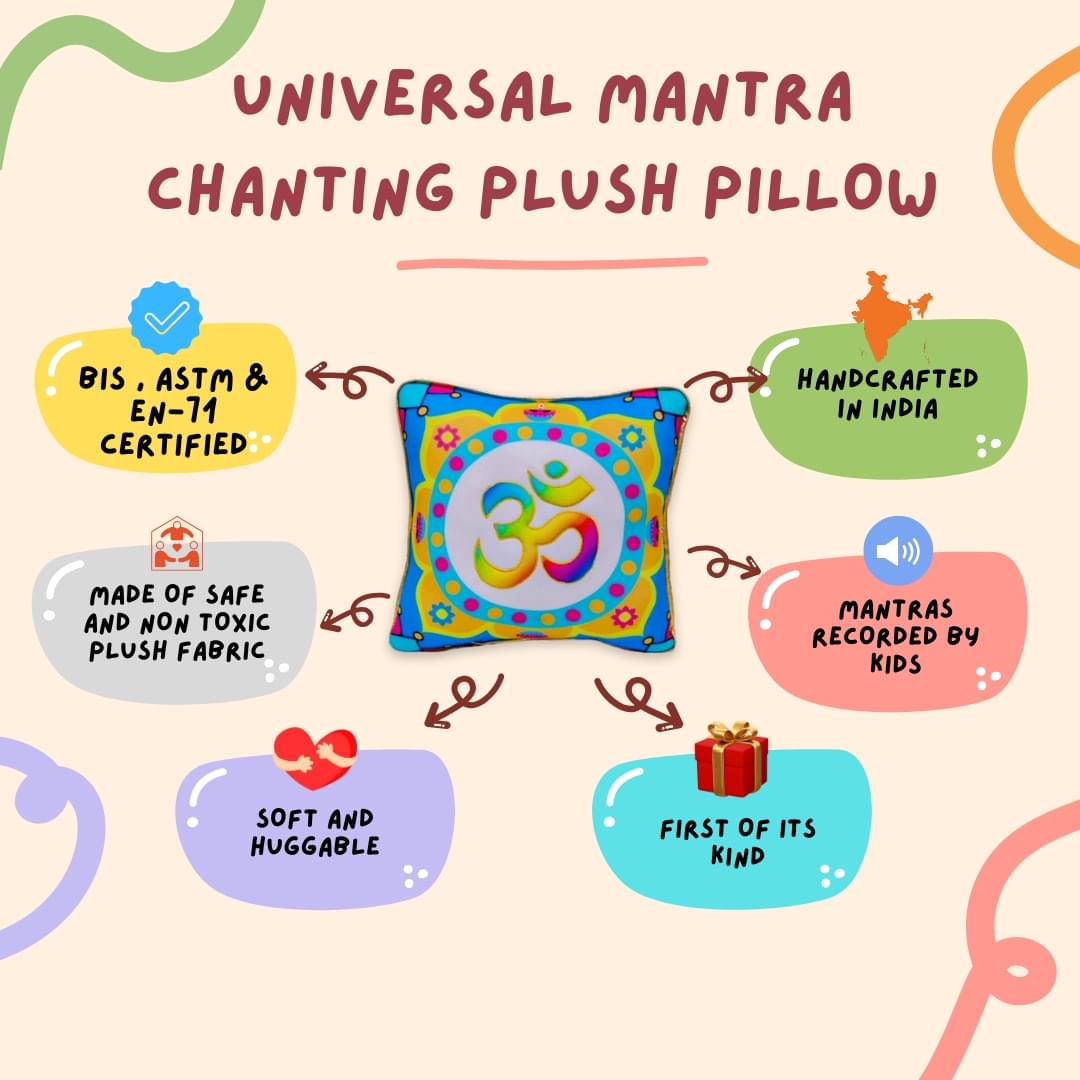 Pands's Box Universal Mantra Chanting Plush Pillow (25 cms) - Image 3