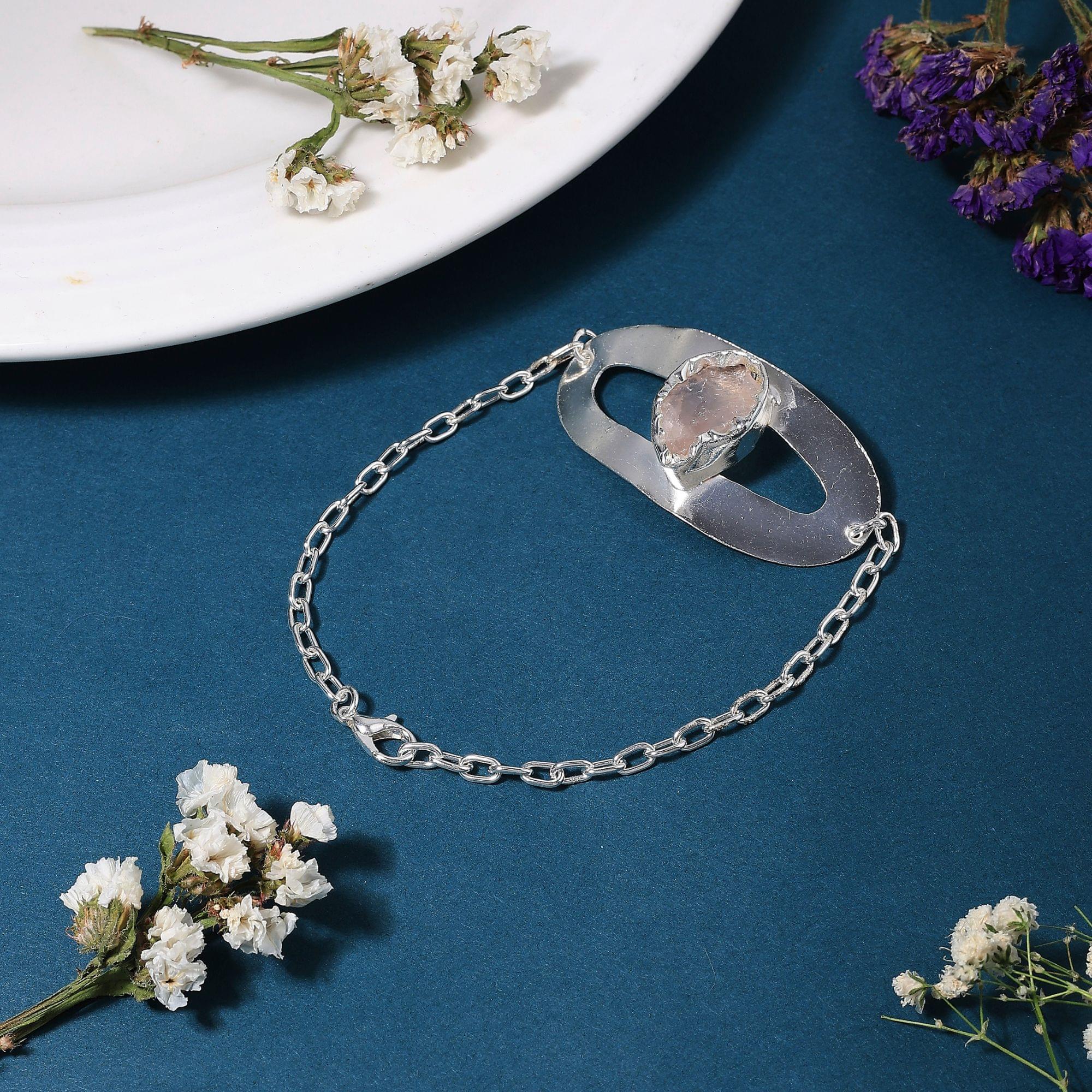 Silver Rose Quartz Bracelet