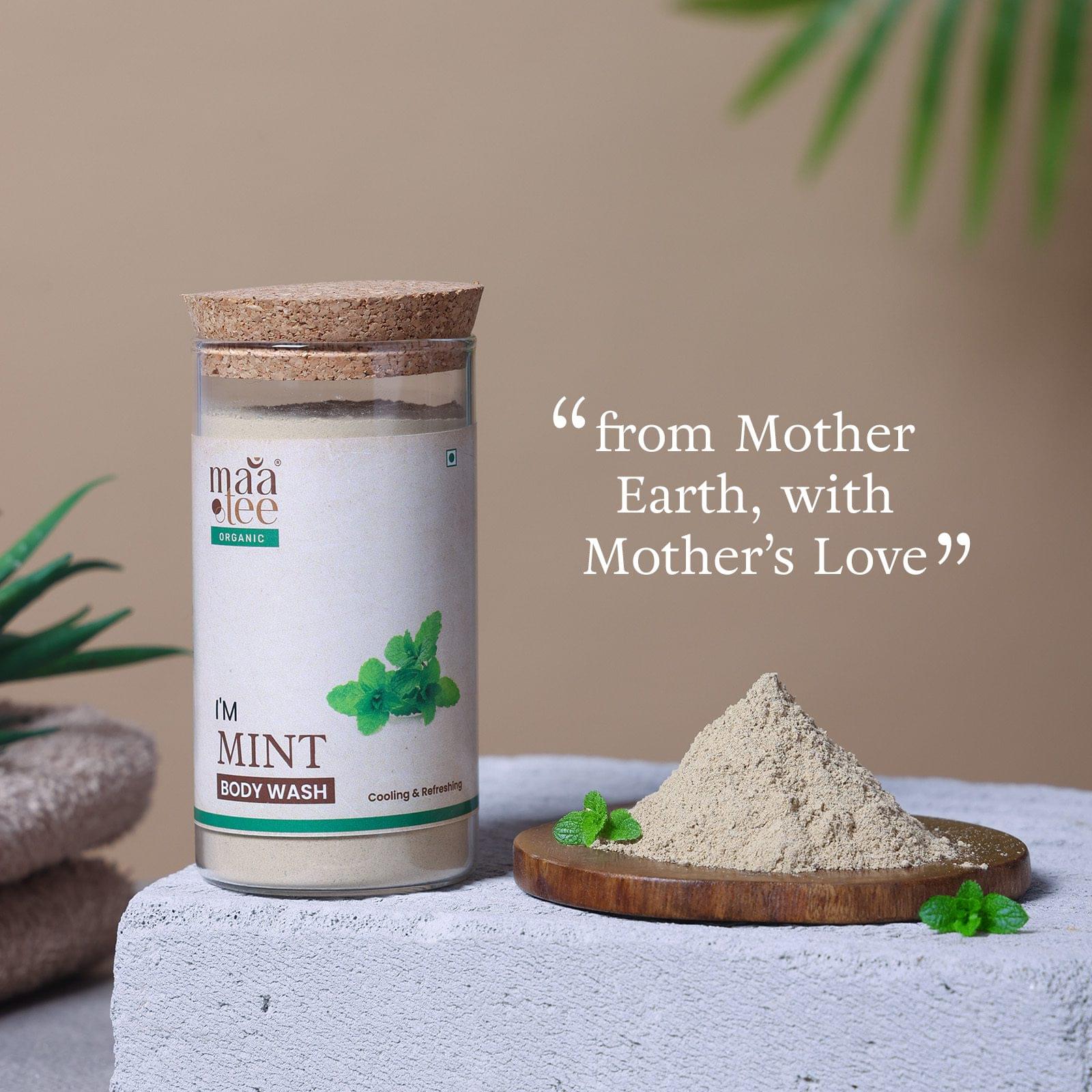 I'm Maatee Organic Mint Body Wash Powder | Cooling & Refreshing with Multani Mitti + Pomegranate Natural • Pure • Clean Earth Infused • Ritual Inspired • Artisan Beauty - Image 2