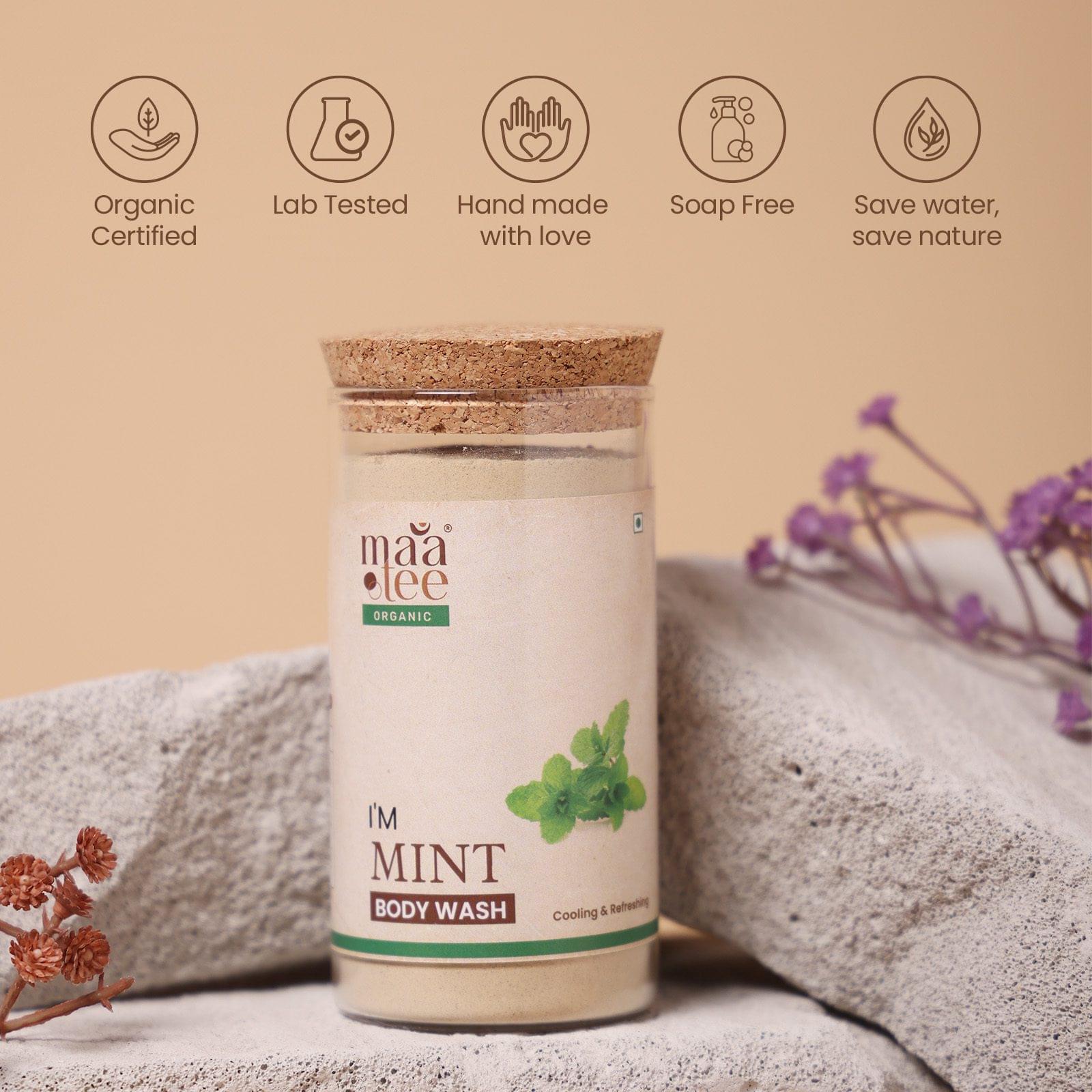 I'm Maatee Organic Mint Body Wash Powder | Cooling & Refreshing with Multani Mitti + Pomegranate Natural • Pure • Clean Earth Infused • Ritual Inspired • Artisan Beauty - Image 4