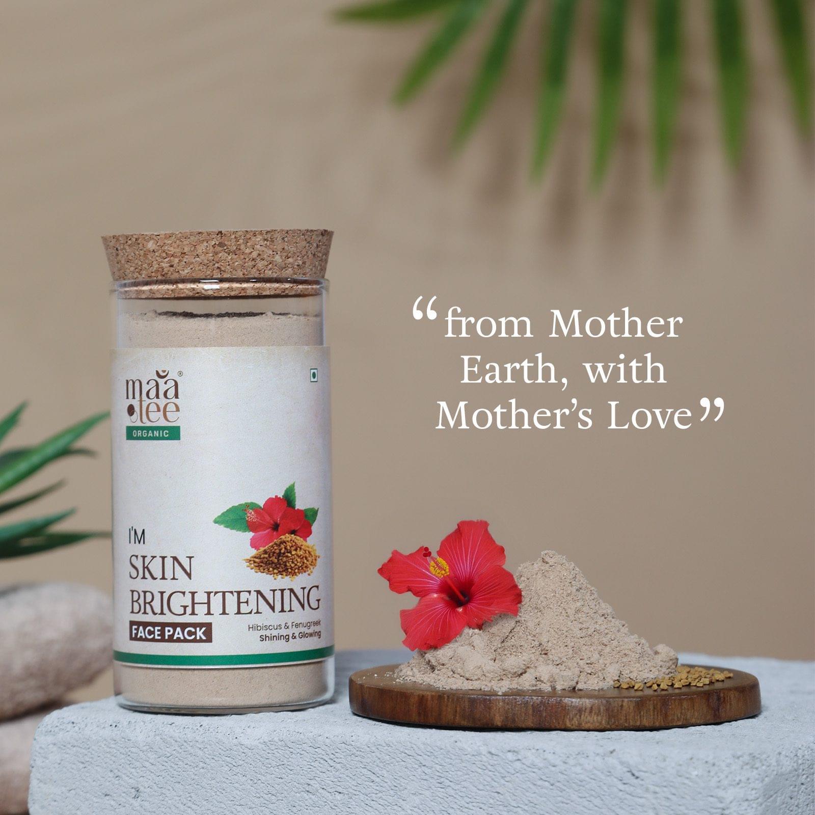 I'm Maatee Organic Skin Brightening Powder Face Pack Shining & Glowing Radiance Boost with Hibiscus + Fenugreek Natural • Pure • Clean Earth Infused • Ritual Inspired • Artisan Beauty - Image 2