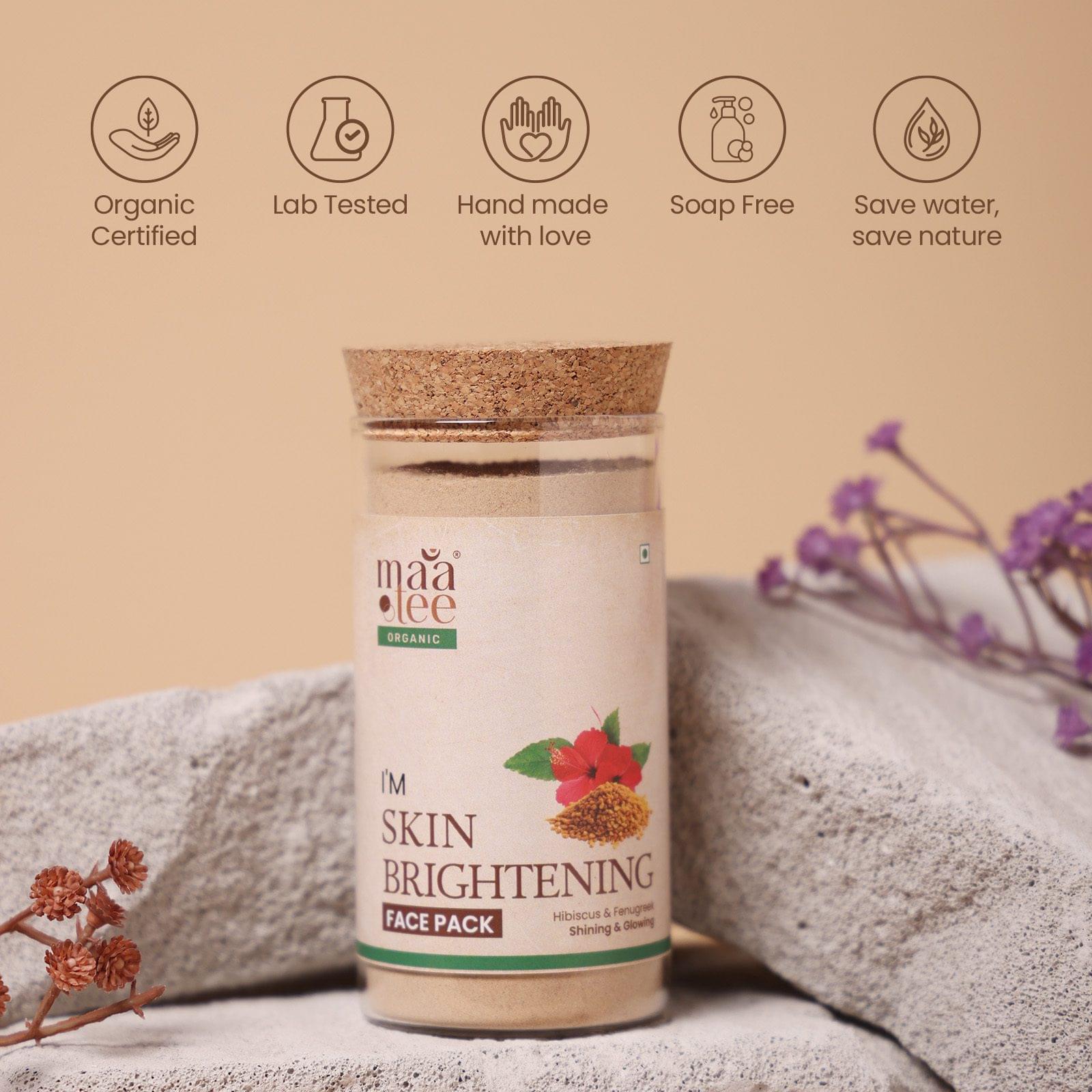 I'm Maatee Organic Skin Brightening Powder Face Pack Shining & Glowing Radiance Boost with Hibiscus + Fenugreek Natural • Pure • Clean Earth Infused • Ritual Inspired • Artisan Beauty - Image 4