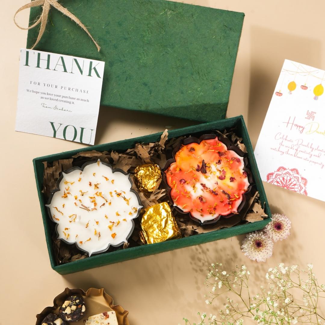 Diwali Blossom Candle Box - 1