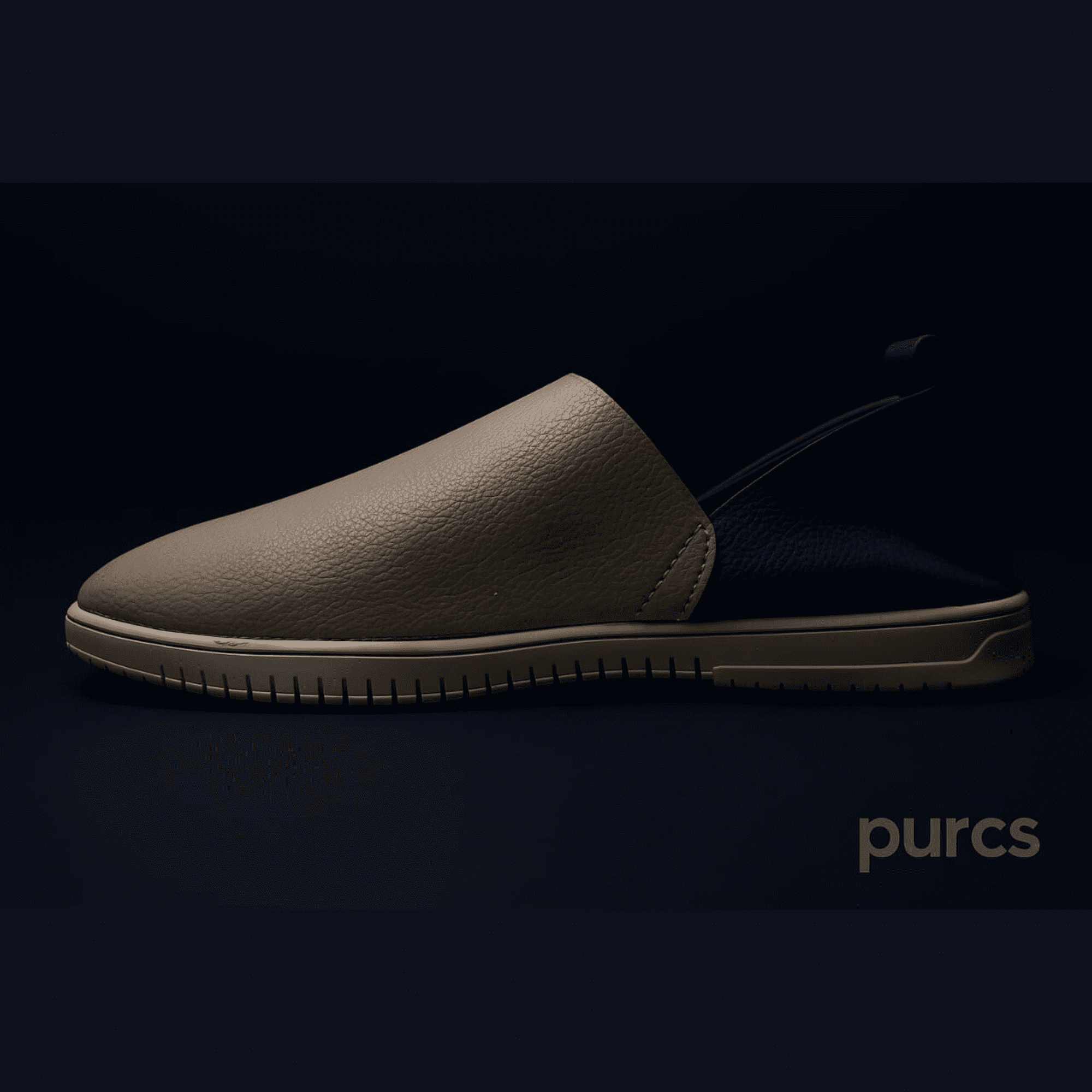 Purcs Beigewave Vegan Leather Men Slip-Ons