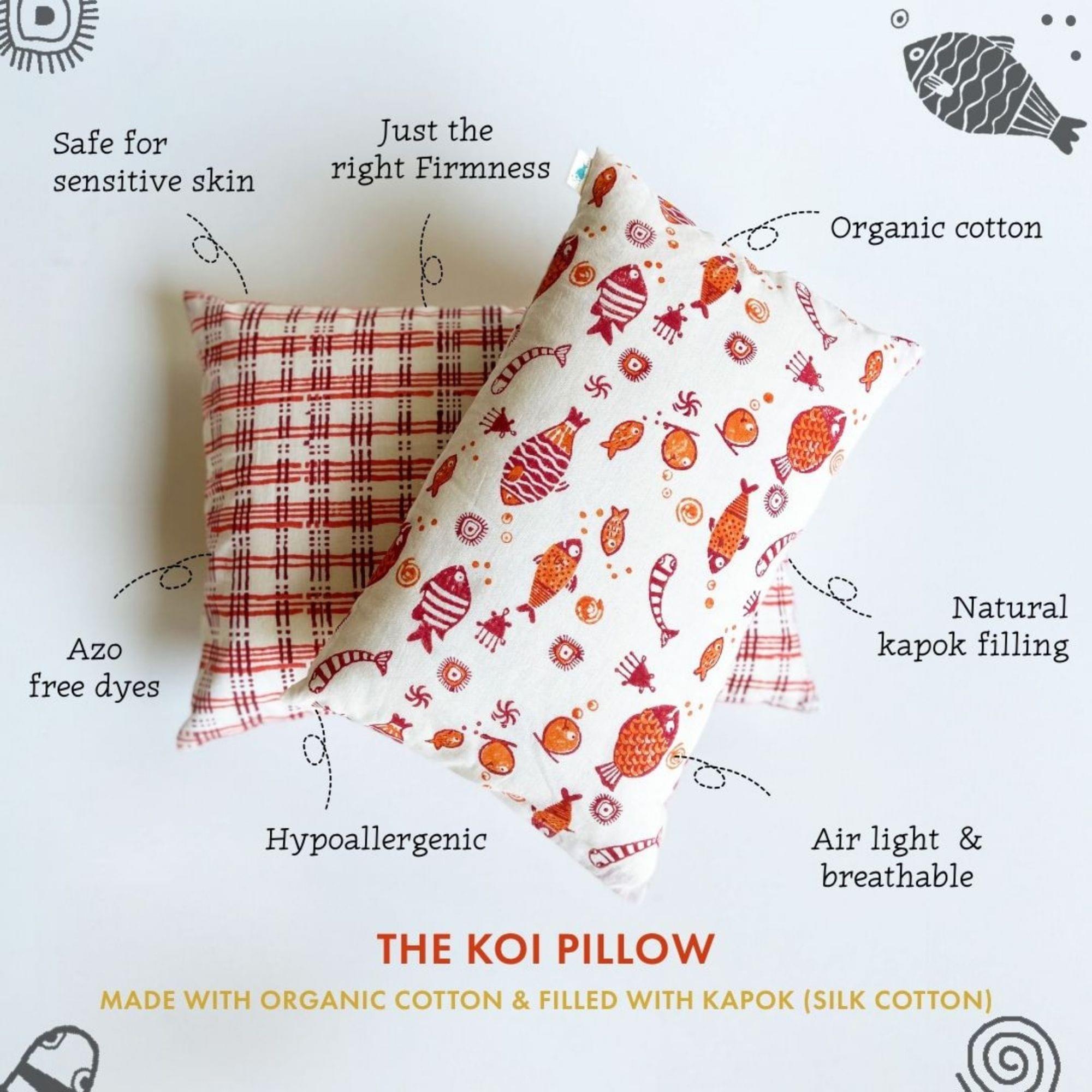 WHITEWATER KIDS GIFT SET - ORGANIC FISH PRINT KAPOK PILLOW + MARACAS - Image 3